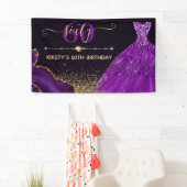 Paarse Waterverf Stress agate Birthday Spandoek (Insitu)