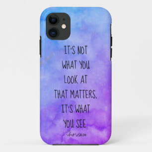 paarse waterverf — Thoreau literary quote iPhone 11 Hoesje