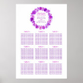 Paarse waterverf trouwtafel plan poster (Voorkant)