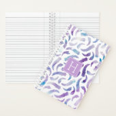 Paarse Waterverf Veters Patroon Notitieboek (Binnen)