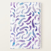 Paarse Waterverf Veters Patroon Notitieboek (Achterkant)