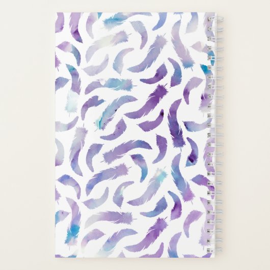 Paarse Waterverf Veters Patroon Notitieboek (Achterkant)
