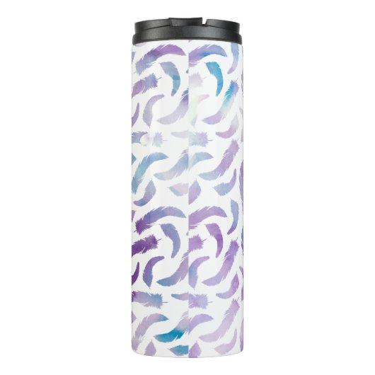 Paarse Waterverf Veters Patroon Thermosbeker (Achterkant)