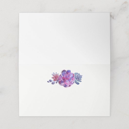 Paarse Waterverf vetplanten bruiloft (Buitenkant ongevouwen)