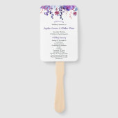 Paarse Waterverf vetplanten bruiloft programma's Handwaaier (Voorkant)