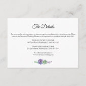 Paarse waterverf vetplanten Details bruidssuite Informatiekaartje (Voorkant)