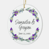 Paarse waterverf violet lavendel eucalyptus keramisch ornament (Links)