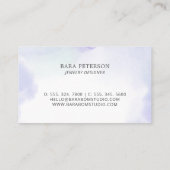 Paarse Waterverf Wassen minimaal Logo Visitekaartj Visitekaartje (Achterkant)