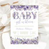 Paarse Waterverf Wildflower Baby shower Kaart