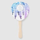 Paarse Waterverf Wisteria Bloemenbruiloft Handwaaier (Voorkant)