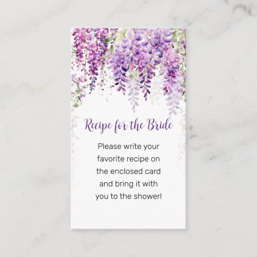 Paarse Waterverf Wisteria Informatiekaartje (Voorkant)