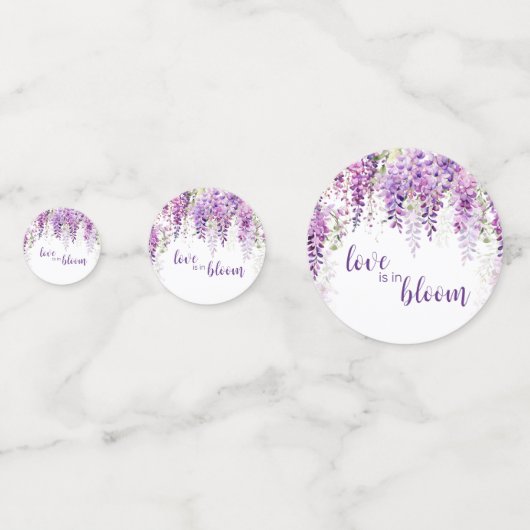 Paarse Waterverf Wisteria-Vrijgezellenfeest Confetti (Voorkanten)