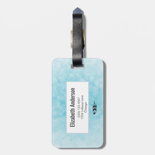 Paarse Waterverf Wolf met een Boho Wreath Bagagelabel (Achterkant verticaal)