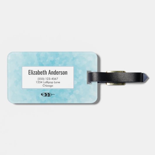 Paarse Waterverf Wolf met een Boho Wreath Bagagelabel (Achterkant horizontaal)