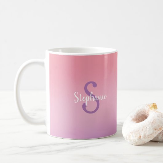 Paarse Waterverven Koffiemok (Met donut)
