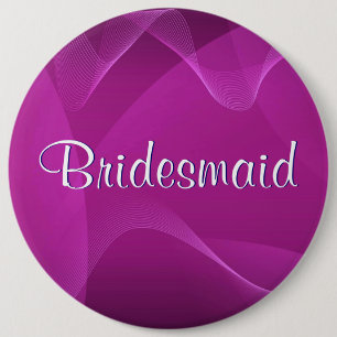 Paarse Waves Bridesmaid Ronde Button 6,0 Cm