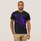 Paarse Wavy Lines Abstracte hedendaagse MCM look T-shirt (Voorkant volledig)