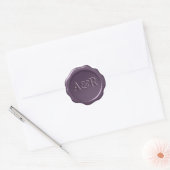 Paarse Wax seal Sticker monogram, (Envelop)