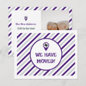 Paarse We hebben gestreepte bewegende foto verplaa (Voorkant / Achterkant)