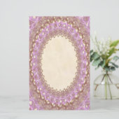 Paarse Wedding Lace Stationery Pagina's Briefpapier (Staand voorkant)