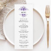 Paarse Wedding Menu Kaarten Sjabloon