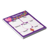 Paarse weekplanner bloemschikken Notitieblok (Schuin)