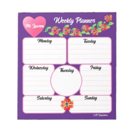 Paarse weekplanner bloemschikken Notitieblok