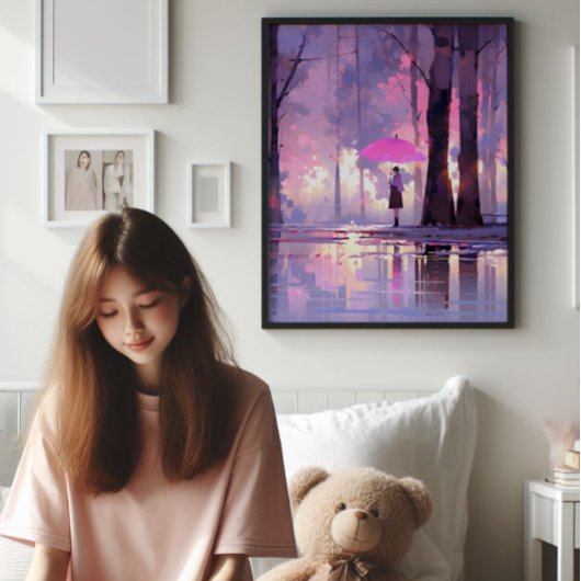 Paarse Weer Anime Impressionisme Foto Afdruk