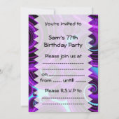 Paarse wervelfractal Art Birthday Kaart (Achterkant)