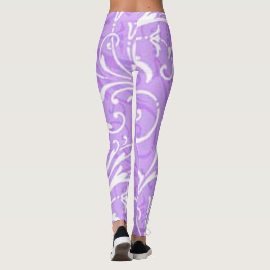 Paarse wervelpatroon Leggings (Achterkant)