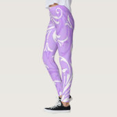 Paarse wervelpatroon Leggings (Links)