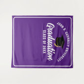 Paarse White Custom Gradution Party Photo Booth Wandkleed (Voorkant (horizontaal))