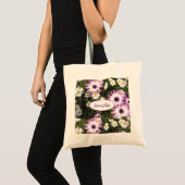 Paarse White Daisy Flower Garden naam Tote Bag (Voorkant (product))
