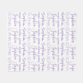 Paarse White en Lavender Girls Name Persoonlijk Fleece Deken (Voorkant (Horizontaal))