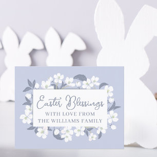  Paarse White Floral Easter Blessenaars Aangepast Briefkaart