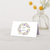 Paarse White Floral Monogram Weddenschap (Achterkant)