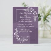 Paarse White Floral Weddenschap Kaart (Staand voorkant)
