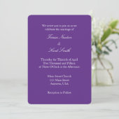 Paarse White Plain Simple Wedding Invitation Kaart (Staand voorkant)