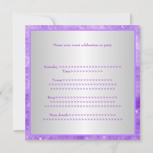 Paarse White Silver Lights Kaart (Achterkant)