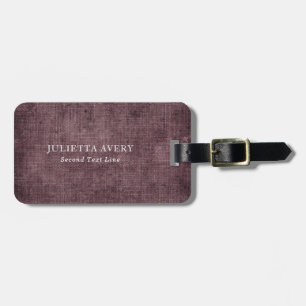 Paarse wijn Linen Rustic Texture Bagagelabel