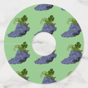 Paarse wijndruiven wijnglaslabel