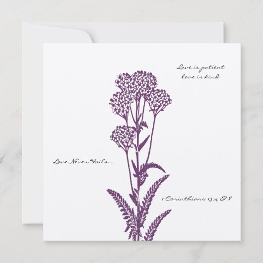 Paarse Wild Flower Branch Wedding Save the Date Kaart (Achterkant)