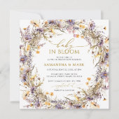 Paarse Wildbloemen Baby in Bloom Douche Kaart (Voorkant)