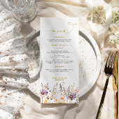 Paarse Wildbloemen Bruiloft Menu