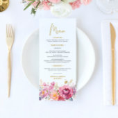 Paarse Wildbloemen Bruiloft Menu