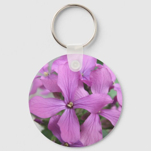 Paarse Wildbloemen Sleutelhanger (Voorkant)
