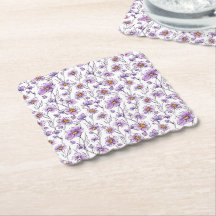 Paarse Wilde Bloem Botanisch Patroonontwerp