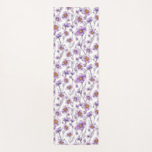 Paarse Wilde Bloem Botanisch Patroonontwerp