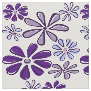 Paarse Wilde Bloem Doodle Stof