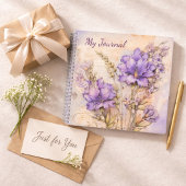 Paarse Wilde Bloem Esthetisch Schrijfjournaal Notitieboek